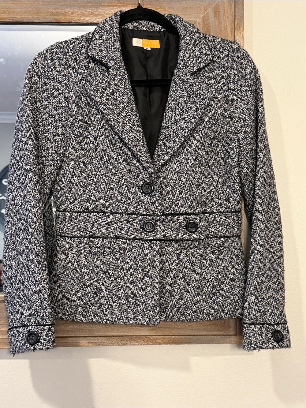 Tulle Black & White Tweed Blazer Jacket